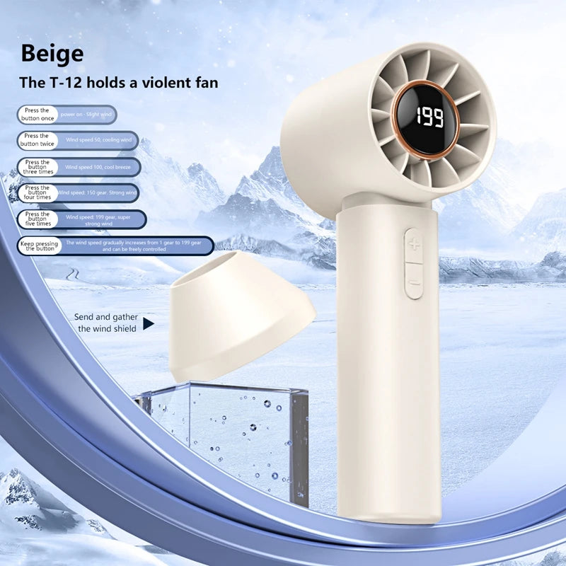 Mini Bladeless Hand Fan – USB Rechargeable, Portable High-Speed Fan for Eyelash & Personal Use