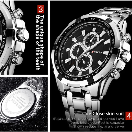 CURREN Large Dial Fashion Quartz Watch for Men – Waterproof Business Leisure Wristwatch