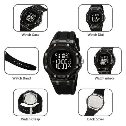 SKMEI Sports Digital Quartz Watch for Men & Women – Waterproof LED Casual Wristwatch with Week & Date Display