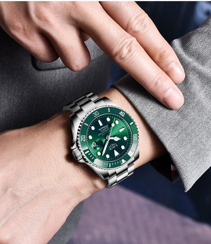 LIGE 30ATM Diver Watch – Luxury Waterproof Quartz Sports Watch for Men