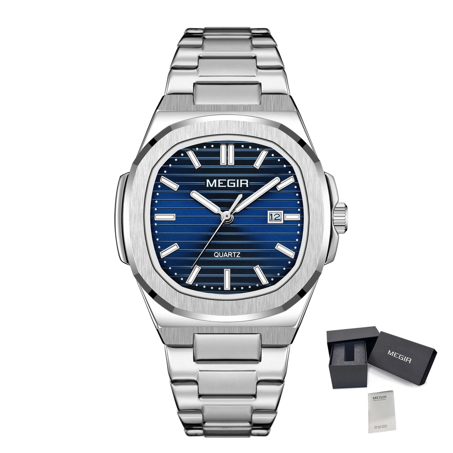 MEGIR Luxury Brand Men Business Watches Waterproof Male Clock Stainless Steel Luminous Quartz Sport Wristwatch Montre Homme 1084