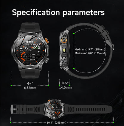 LIGE Men’s Smartwatch – 1000mAh Battery, Outdoor Flashlight, Bluetooth Call, Waterproof Fitness Tracker