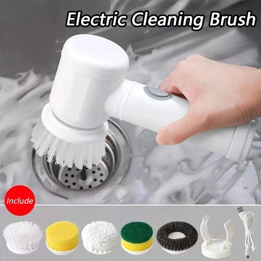 5-in-1 Electric Spin Scrubber – Bathroom & Kitchen Cleaning Brush