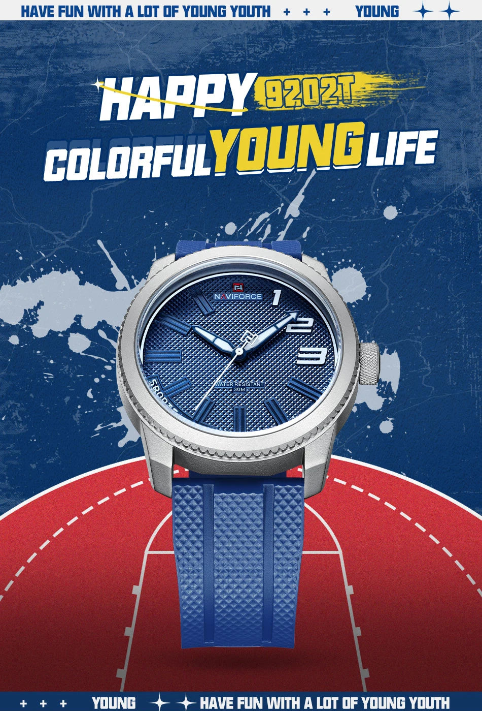 NAVIFORCE Top Brand Watch Men Fashion Casual Waterproof Simple Style Quartz Wristwatch Military Male TPU Strap Clock