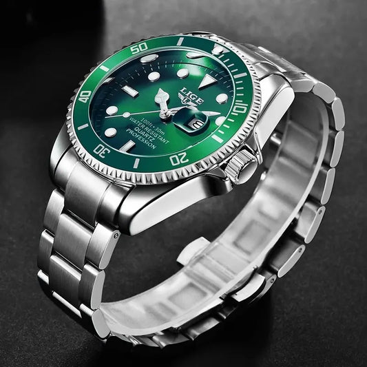 LIGE 30ATM Diver Watch – Luxury Waterproof Quartz Sports Watch for Men