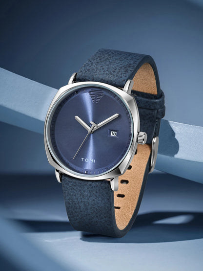 TOMI New 2PCS Luxury Business Men Watch Gift Box Set Simple and Casual Men Calendar Quartz Watch Pen Reloj Men Holiday Gift