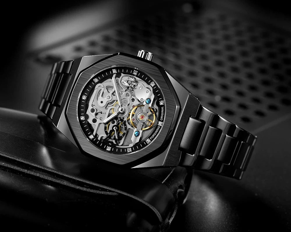 Luxorive Spectra Tourbillon – Automatic Skeleton Watch with Diamond Dial Watchify 