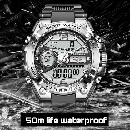 LIGE Military LED Digital Watch – rugged, oversized, and built for adventure.
