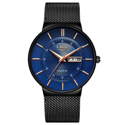 LIGE 2024 Ultra Thin Quartz Watch – Sleek, modern, and designed for men who appreciate minimalist elegance with sporty performance.