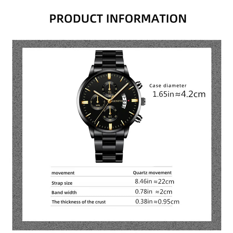 Luxorive Executive Steel – Men’s Stainless Steel Quartz Business Watch