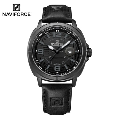 NAVIFORCE Brand Men Quartz Watch High Quality PU Band Calendar Male Wristwatch Auto Date Display Waterproof Clocks Reloj Hombre