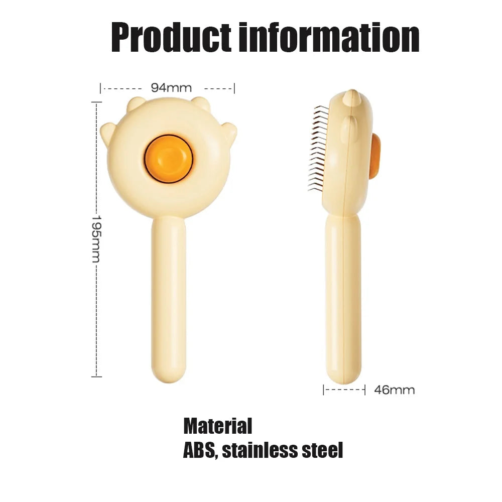 Pet Hair Removal Brush – Self-Cleaning Cat & Dog Grooming Comb