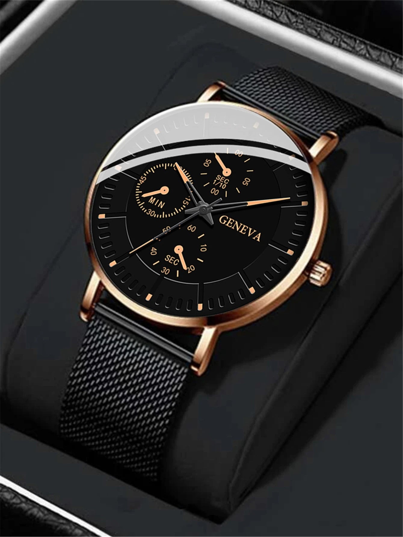 Luxorive MeshSport – Men's Mesh Steel Quartz Watch