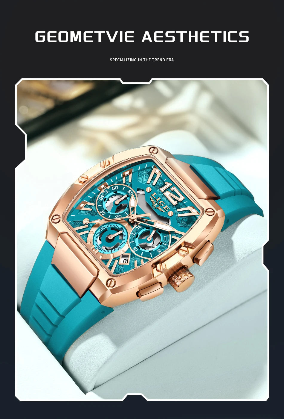 LIGE Men’s Luxury Silicone Military Watch – Casual Sports Waterproof Quartz with Date