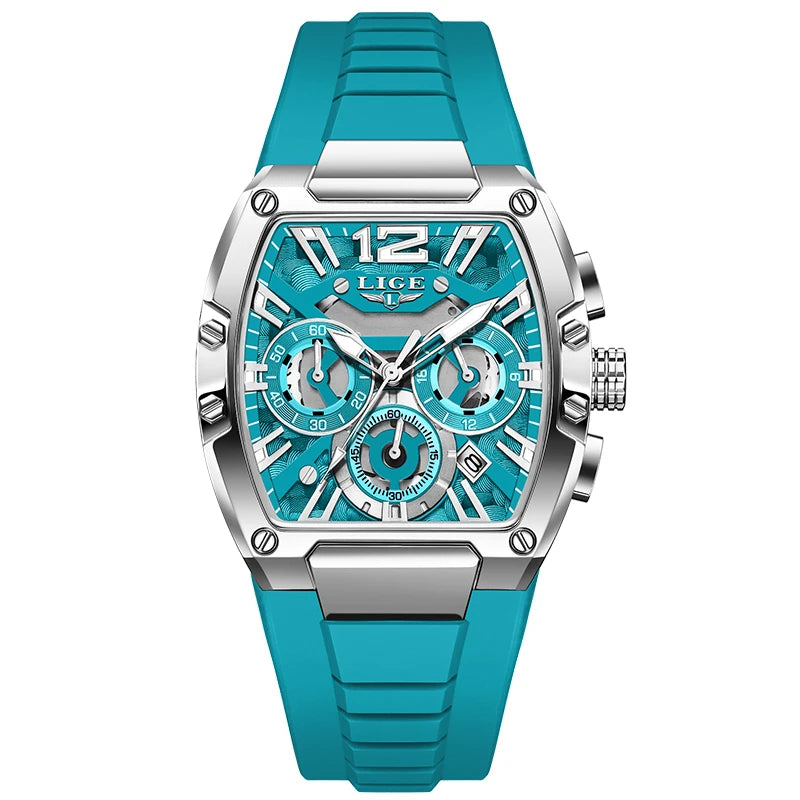 LIGE Men’s Luxury Silicone Military Watch – Casual Sports Waterproof Quartz with Date