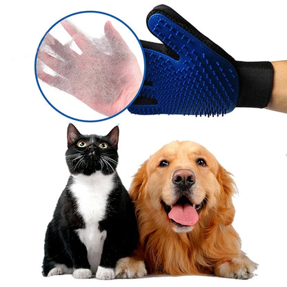 Silicone Pet Grooming Gloves – Hair Removal & Bathing Brush for Dogs & Cats