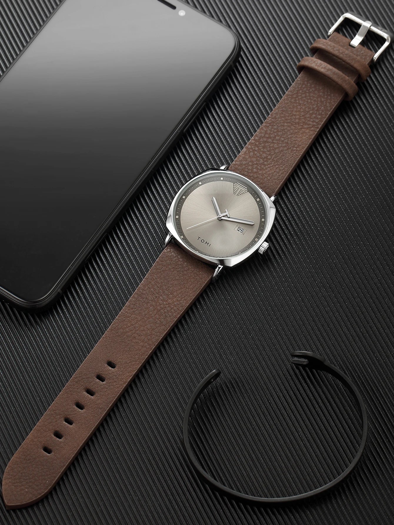 TOMI New 2PCS Luxury Business Men Watch Gift Box Set Simple and Casual Men Calendar Quartz Watch Pen Reloj Men Holiday Gift