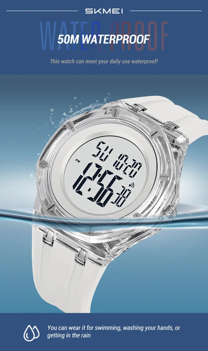 SKMEI Sports Digital Quartz Watch for Men & Women – Waterproof LED Casual Wristwatch with Week & Date Display