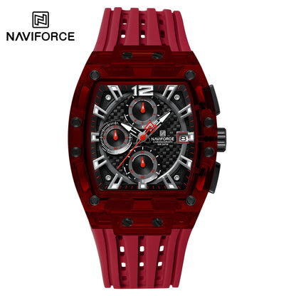 NAVIFORCE 2025 New Design Transparent Tonneau Watch Men Quartz Man Watches Waterproof Luxury Sport Out Door montre homme