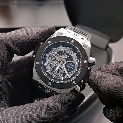 Luxorive StarryEdge – Silicone Military Moon-Phase Chrono Watch