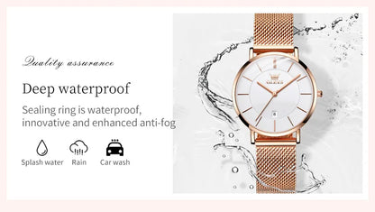 OLEVS 5869 Original Quartz Watch for Women Ultra Thin 6.5mm Simple Fashion Auto Date Hand Clock 30m Waterproof Ladies Wristwatch