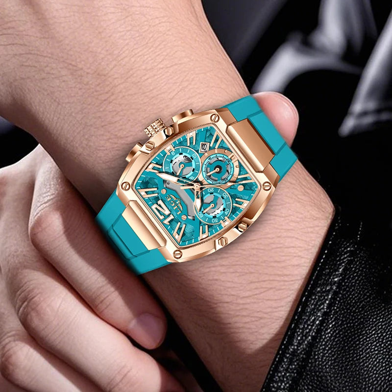 LIGE Men’s Luxury Silicone Military Watch – Casual Sports Waterproof Quartz with Date