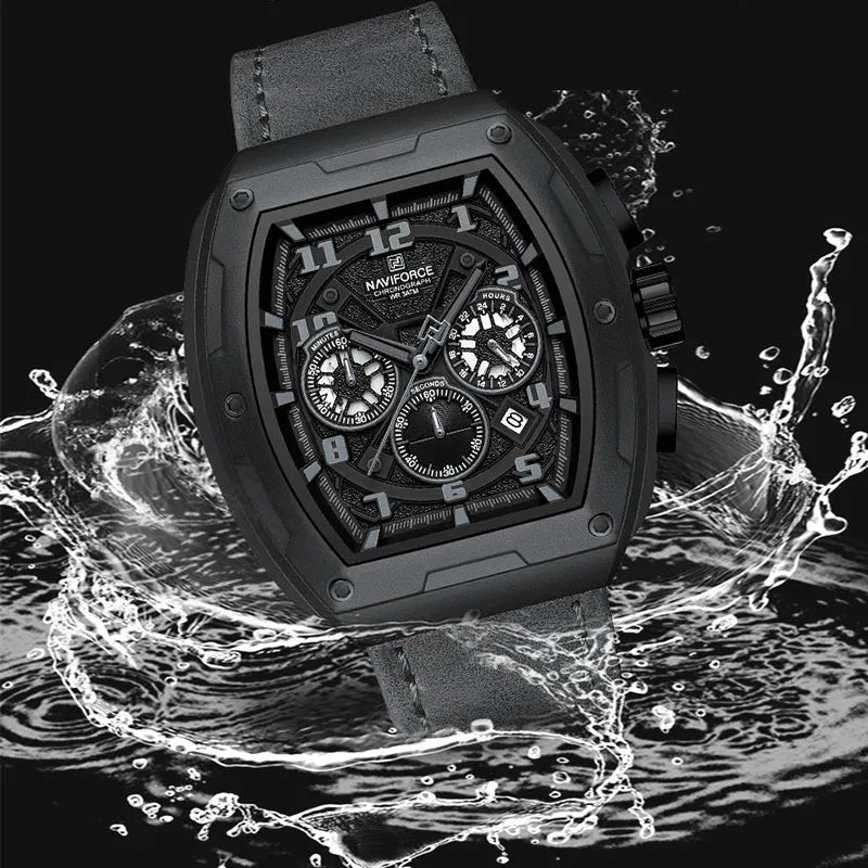 NAVIFORCE Luxury Brand Men Sports Watch Quartz 24 Hours Chronograph Waterproof Male Wristwatches Date Display Clock Reloj Hombre