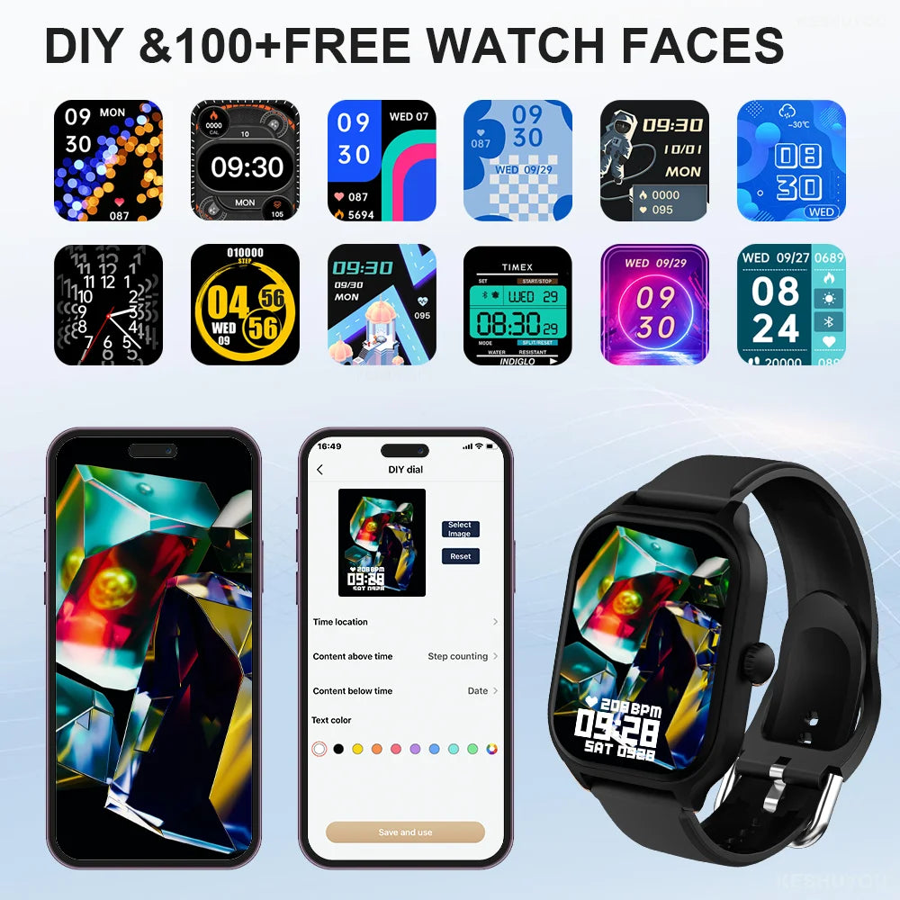 Luxorive GTS Smartwatch – 2.01" HD Display, Bluetooth Call, GPS, NFC, 100+ Sport Modes for Men & Women