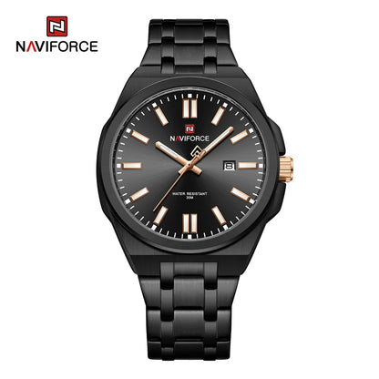 NAVIFORCE Quartz Watch For Men Luxury Business Luminous Stainless Steel Male Wristwatches Waterproof Calendar Clock Reloj Hombre