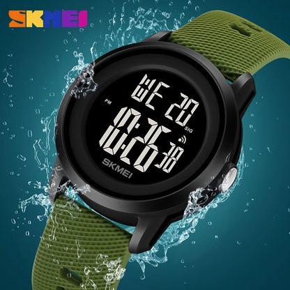 SKMEI 2218 Waterproof Fashion Digital Sports Watch for Men & Women – LED Display, Alarm