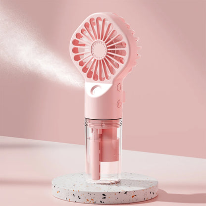 Mini Portable USB Handheld Fan with Humidifier – Rechargeable Mist & Water Spray Cooling Fan