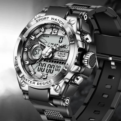 LIGE Military LED Digital Watch – rugged, oversized, and built for adventure.