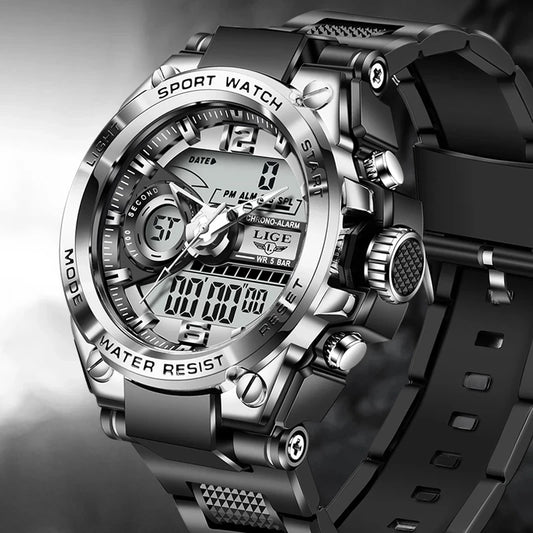 LIGE Military LED Digital Watch – rugged, oversized, and built for adventure.