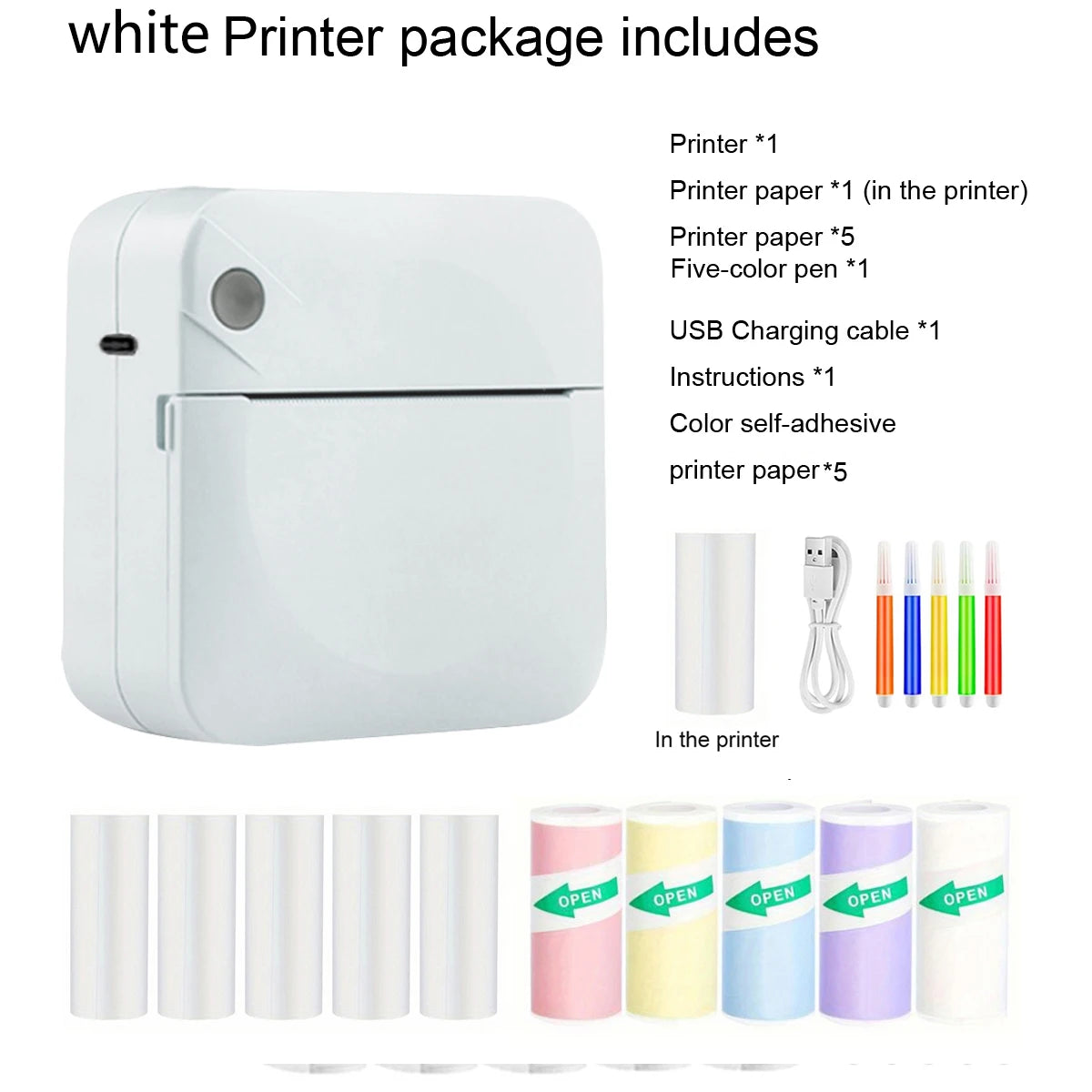 Mini Thermal Printer – Inkless Pocket Printer for Photos & Notes"