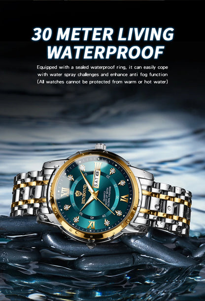 Luxorive DeepTrek Diver – 30ATM Luxury Quartz Sport Watch for Men