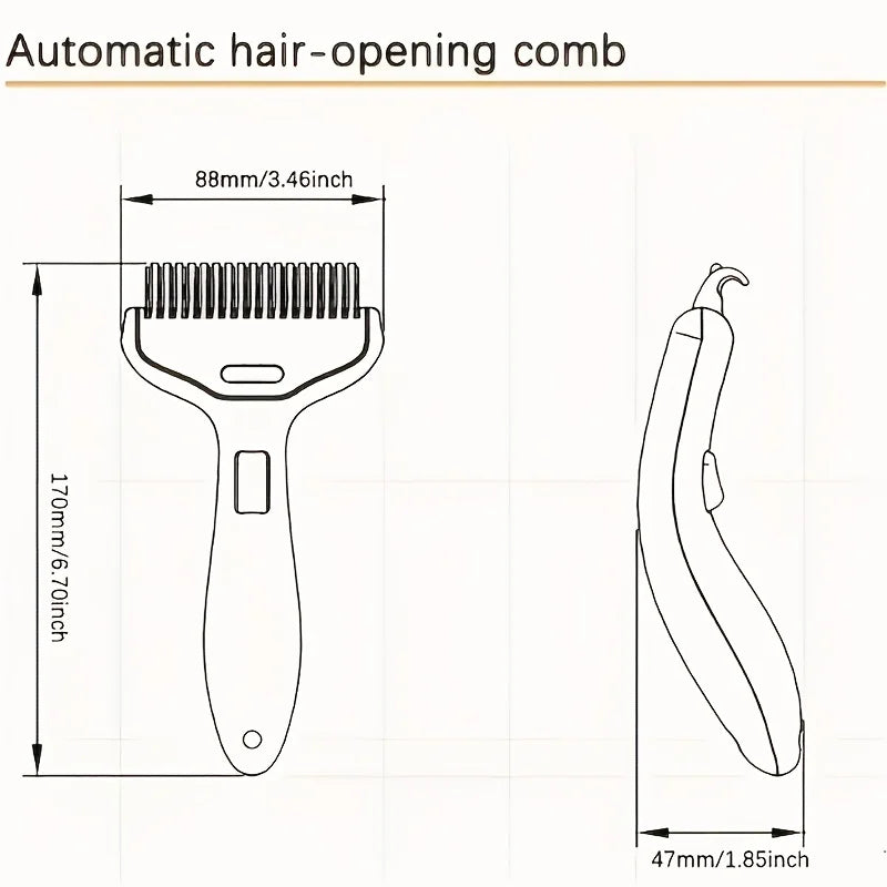 Stainless Steel Dog Thinning Comb – Floating Hair Remover with Ergonomic Handle