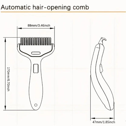 Stainless Steel Dog Thinning Comb – Floating Hair Remover with Ergonomic Handle