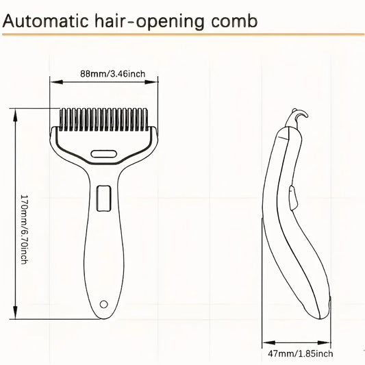 Stainless Steel Dog Thinning Comb – Floating Hair Remover with Ergonomic Handle