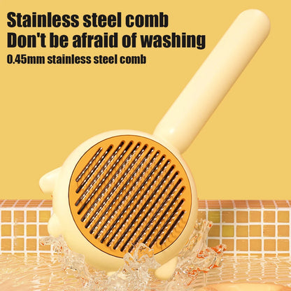 Pet Hair Removal Brush – Self-Cleaning Cat & Dog Grooming Comb