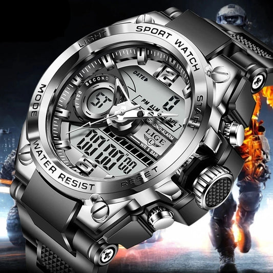 LIGE Military LED Digital Watch – rugged, oversized, and built for adventure.