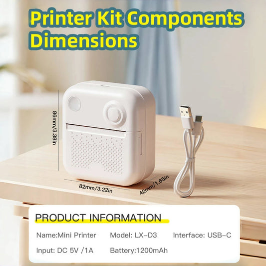 Dolewa D3 Mini Thermal Printer – Labels & Photo Printing
