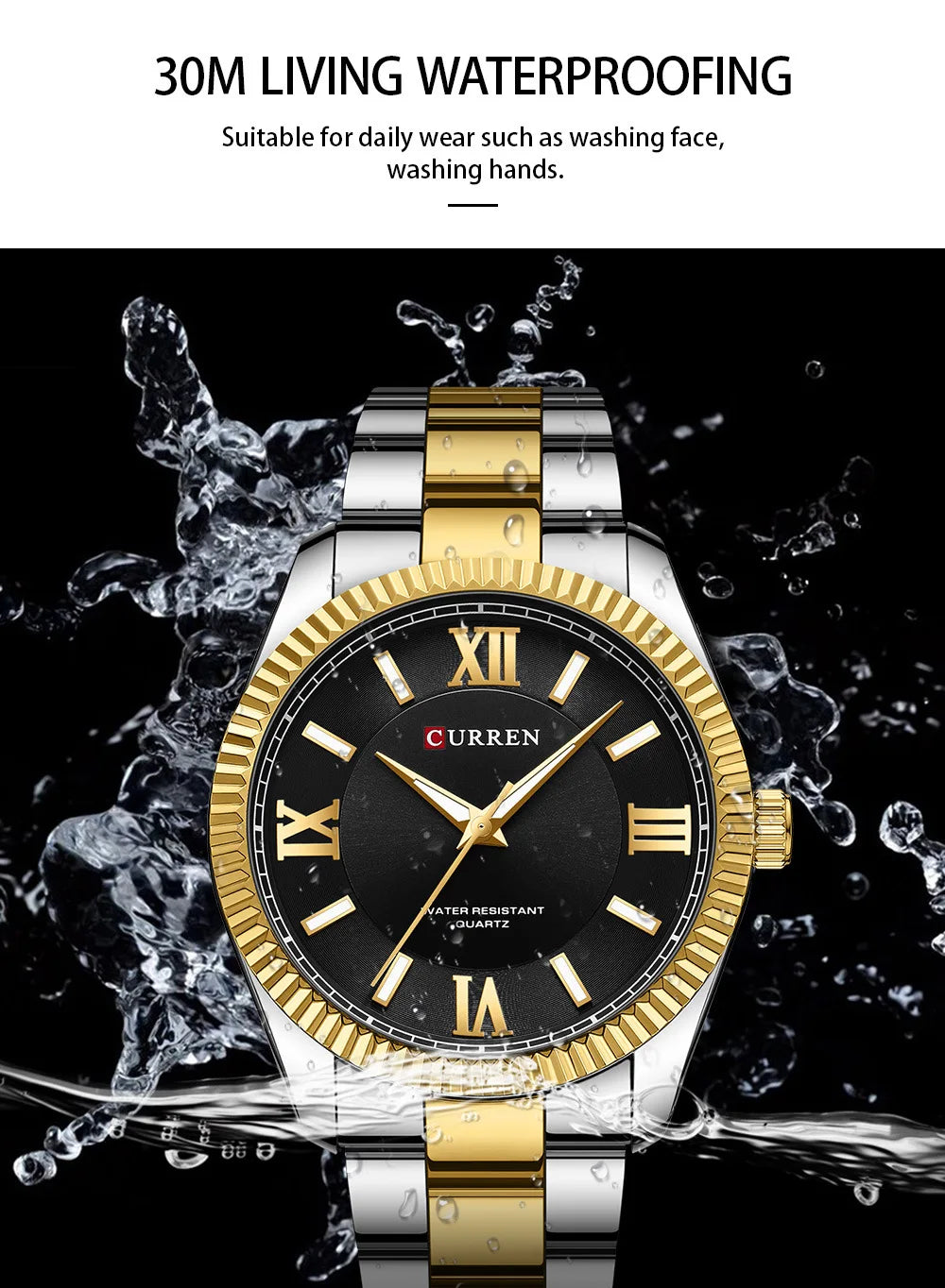 CURREN 8465 Men’s Fashion Quartz Watch – Waterproof Casual Timepiece with Calendar & Luminous Silicone Strap