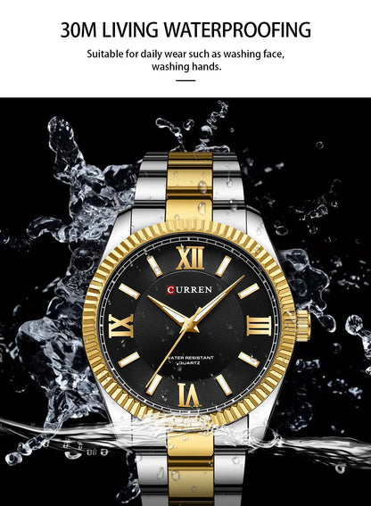 CURREN 8465 Men’s Fashion Quartz Watch – Waterproof Casual Timepiece with Calendar & Luminous Silicone Strap