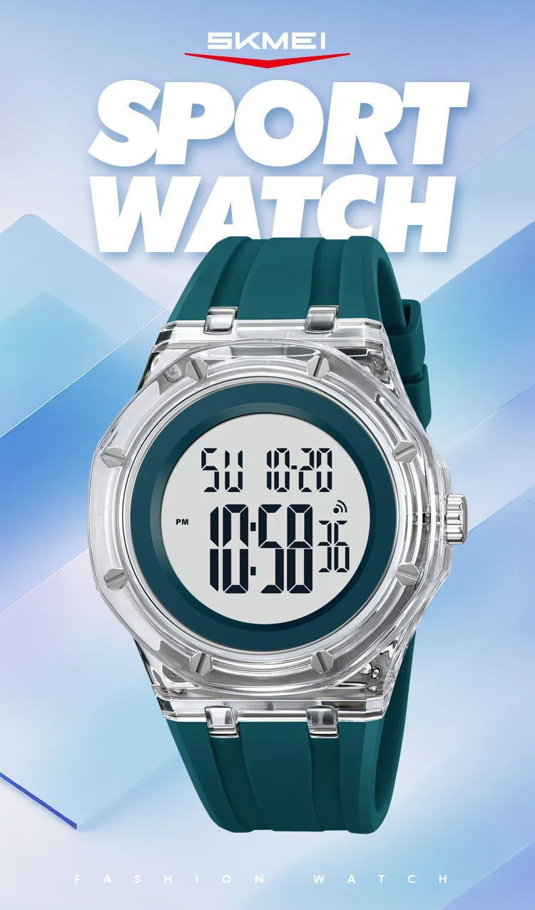 SKMEI Sports Digital Quartz Watch for Men & Women – Waterproof LED Casual Wristwatch with Week & Date Display