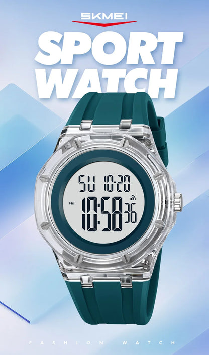 SKMEI Sports Digital Quartz Watch for Men & Women – Waterproof LED Casual Wristwatch with Week & Date Display