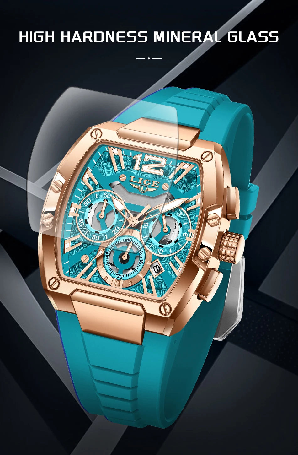 LIGE Men’s Luxury Silicone Military Watch – Casual Sports Waterproof Quartz with Date