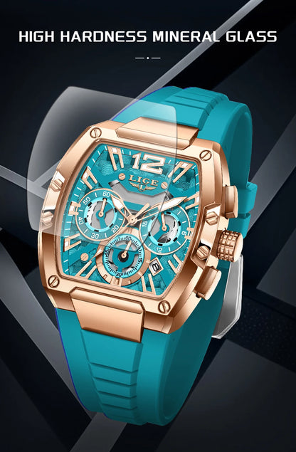 LIGE Men’s Luxury Silicone Military Watch – Casual Sports Waterproof Quartz with Date