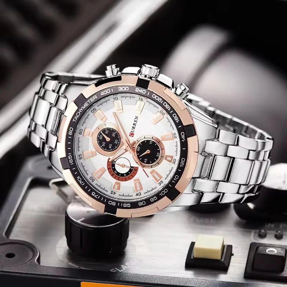 CURREN Large Dial Fashion Quartz Watch for Men – Waterproof Business Leisure Wristwatch
