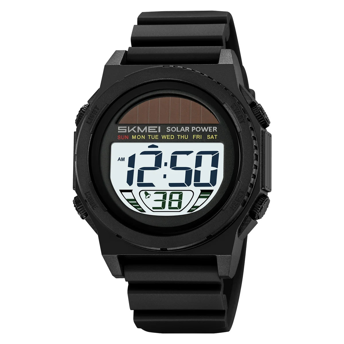 SKMEI Solar Digital Sports Watch for Men – Waterproof Chronograph Wristwatch