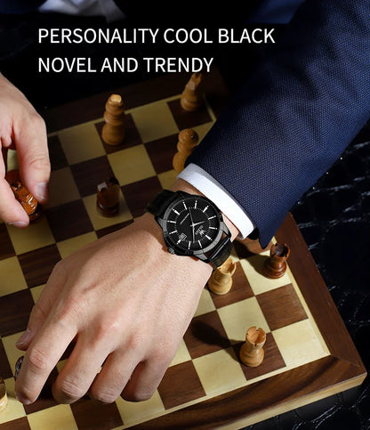 OLEVS Watch Men Fashion Leather Strap Waterproof Quartz Watch for Men Simplicity Calendar Men's Dress Wristwatches Exculsive New
